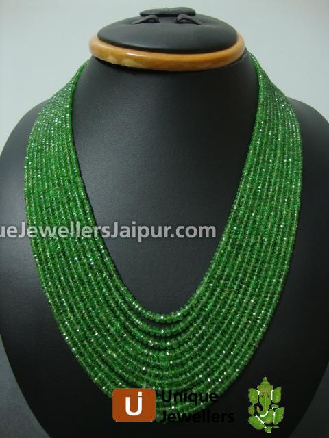 Tsavorite Faceted Roundelle Beads